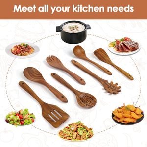 Utensilios de Cocina de Madera de Acacia y Teca Antiadherentes, Ecológicos y Duraderos, de Alta Calidad, en Oferta - Product Image 4