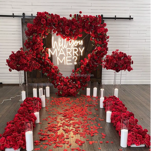 Proposition Arrangement en forme de coeur fond arc support Floral ensemble cadre toile de fond artificielle Rose fleur <span class=keywords><strong>mariage</strong></span> arc pour décor - Product Image 6