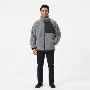 New Solid Color Zipper Loose <b>Long</b> Sleeve Sherpa Winter Coat Polar Fleece <b>Jacket</b> Street Fashion <b>Jackets</b> for <b>Men</b> - Product Image 1