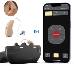Novos produtos inovadores digital bte aids ouvido aparelho auditivo com bluetooth ric recarregável aparelhos auditivos para surdez