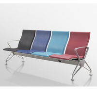 Chaise d'attente 3 places en aluminium pour hôpital, banque, aéroport, clinique, bureau, réception, espace public