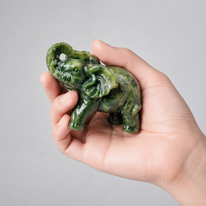 Venta al por Mayor de Estatuas de Animales Miniatura Talladas en Piedra de Serpentina Natural: Dragón, <span class=keywords><strong>Elefante</strong></span>, Tortuga, Rana, Decoración de Escritorio de Cristal, Regalo al por Mayor - Product Image 5