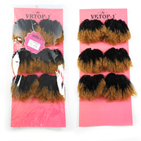 Ensemble de mèches de cheveux afro prêtes à être expédiées, cheveux humains mélangés à des extensions synthétiques, 16 pouces, prix d'usine