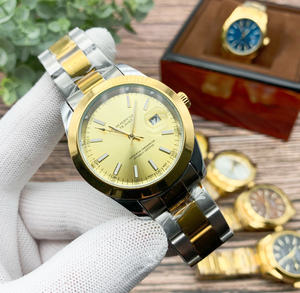 Reloj de Cuarzo de Lujo de Acero Inoxidable Dorado de Marca Original DFS06, Reloj de Hombre Personalizado con Doble Calendario, Resistente al Agua - Product Image 2