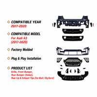 Kit Carrosserie Sport Style RS3 2025+ avec Pare-chocs Avant et Diffuseur Arrière pour Audi A3/S3 8V.5 2017-2020 Berline et Hayon – Installation Directe