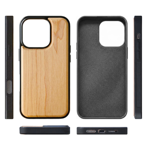 Coques de téléphone en bois gravées au laser pour la série iPhone, dos en bois naturel, TPU souple antichoc, personnalisables, DIY - Product Image 5