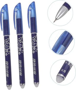 Boligrafo Borrable Promotional Plastic Gel Pen with Eraser Custom Logo 0.5mm Blue Ink Office & School Use Gift Wholesale - Product Image 3