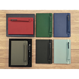 2024 máy tính xách tay Bộ quà tặng sang trọng bán buôn biểu tượng tùy chỉnh <span class=keywords><strong>in</strong></span> ấn Bìa Cứng PU da kế hoạch máy tính xách tay thiết lập với bút - Product Image 5