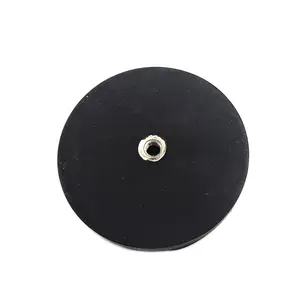 Купить на заказ водонепроницаемый пластиковый черный резиновый покрытый диск Круглый Iman Ferrite Ndfeb постоянный супер сильный N52 неодимовый магнит
