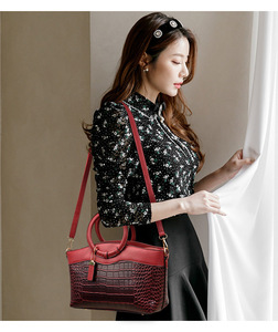 Ring <b>Top</b> Handle Satchel Shoulder Bag PU Leather Embossed Tote Hand Bag Pattern Handbag for Women - Product Image 5