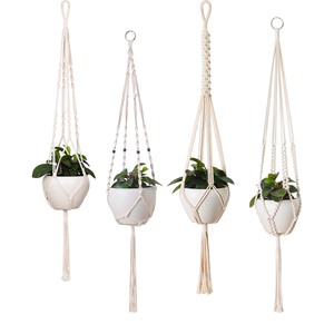 Appendini per piante in macramè 2 livelli di portacamponi in cotone 39 "/47" Set di grucce per piante in macramè - Product Image 5