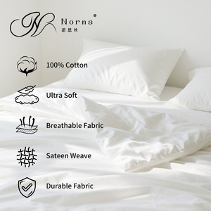 Set di biancheria da letto anni 120 di alta qualità alta densità cotone a fiocco lungo biancheria da letto Hotel lenzuola piatte <span class=keywords><strong>copripiumino</strong></span> in <span class=keywords><strong>seta</strong></span> omaggio - Product Image 6