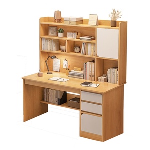 Bureau d'écriture moderne et simple pour chambre à coucher, bureau d'ordinateur, bibliothèque intégrée, ensemble de bureau d'étude à domicile pour étudiants, plateau pour usage de bureau - Product Image 1
