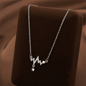 Nouveau pendentif électrogramme d'amour collier pour femmes micro-incrusté de style européen et américain Ins All-Match - Product Image 5