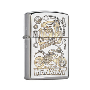 ZORRO/Zorro Z91 DIY-022 Briquet <span class=keywords><strong>de</strong></span> <span class=keywords><strong>moto</strong></span> en laiton nickelé blanc haute vitesse coupe-vent, cadeau haut <span class=keywords><strong>de</strong></span> gamme, best-seller <span class=keywords><strong>TikTok</strong></span> Kuaishou - Product Image 1