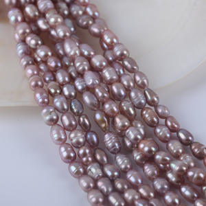 Perlas Naturales de Agua Dulce de Arroz Blanco de 18 cm y 5-6 mm, Cuentas Hechas a Mano para Collar, Accesorios de Joyería, en Existencia - Venta al por Mayor - Product Image 2