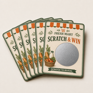 Cartes à gratter personnalisées sur mesure avec impression sérigraphique pour promotions en supermarché en carton - Product Image 6