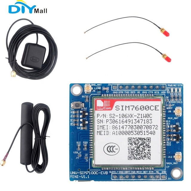 SIM7600CE/SIM7100A/SIM7100E 4G Module GSM GPRS EDGE Development Board with 4G Antenna GPS Antenna for Arduino Raspberry Pi