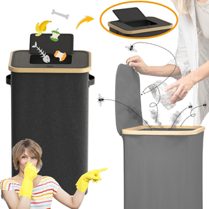 Grand <span class=keywords><strong>panier</strong></span> de rangement pliable en tissu Oxford 600D imperméable avec pinces pour bouteilles, idéal pour la cuisine et le recyclage - Product Image 5