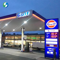 Toldo de Gasolinera con Iluminación LED y Logotipo de Marca Personalizado, Toldo de Aluminio para Estación de Servicio, Toldo Iluminado para Estación de Combustible