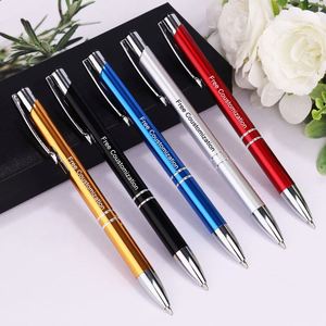 Multi-Color Metal Ballpoint Engraved Click 1.0Mm Writing Spring Retractable Ball Pen Custom Logo for Office - Product Image 1