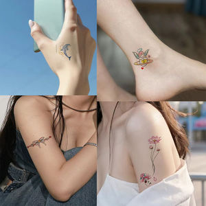 1 Juego por 8 hojas mini diseños coloridos tatuaje delfines pegatinas de tatuaje temporal duraderas - Product Image 3