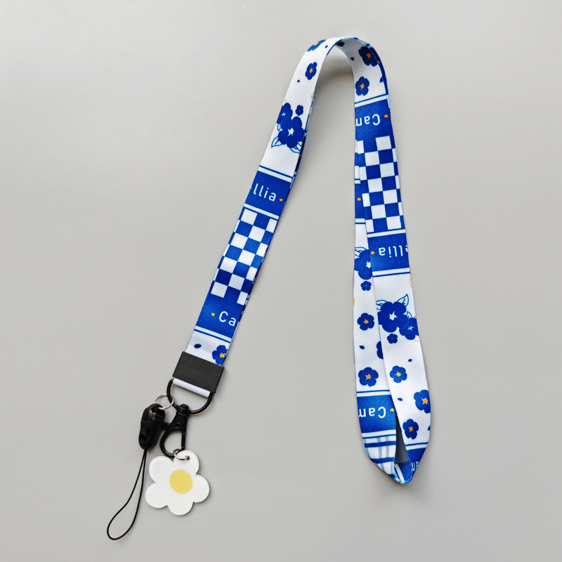 Phone Card Holder Anti-Lost Accessories Lanyards Fashion Fruit Lemon Avocado Flower Design Lanyards Portable Satin Lanyards Image 4