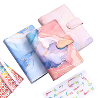 Nouveau élégant budget liant A6 A7 PU cuir Budget portefeuille planificateur 6 anneau planification organisateur avec enveloppes Flyleaf