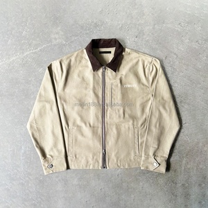Custom Men Vintage Zip up Worker <b>Jacket</b> Outdoor Street Casual Wear Workwear Coat <b>Duck</b> Canvas Trucker Bomber Work <b>Jacket</b> for Men - Product Image 1
