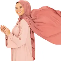 Plain Silk Hijab for Women, Chiffon Stretch Shawls, Scarf