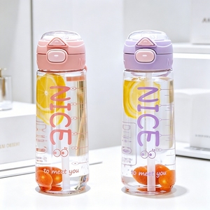 ขวดน้ำพลาสติกแบบใช้ซ้ำได้ เป็นมิตรกับสิ่งแวดล้อม ปราศจากสาร BPA เกรดสำหรับอาหาร เหมาะสำหรับดื่มน้ำเพื่อสุขภาพในทุกวัน - Product Image 1