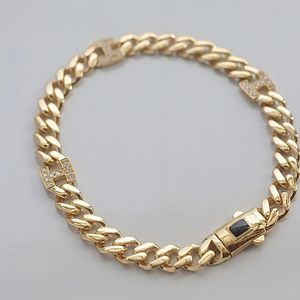 Xinfly Joyería de Cadena Cubana de Alta Calidad, Pulsera de Oro Real de 18k con Dije de Cuerda para Mujer - Product Image 1
