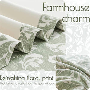 Farmhouse <strong>Blackout</strong> <strong>Curtains</strong> for Bedroom <strong>Sage</strong> <strong>Green</strong> Floral Patterned Drapes Living Room Vintage Country <strong>Curtains</strong> - Product Image 5