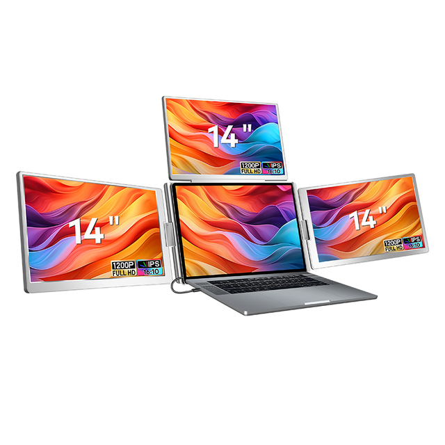 Consumer Electronics 14 Inch Big Size External Monitor 3 Screens For Laptop Display For Work Laptop Desktop Style