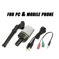 Microphone à condensateur filaire professionnel SF-920 Réglage du volume Streaming YouTube Débutant Universel Compatible Corps en plastique ABS