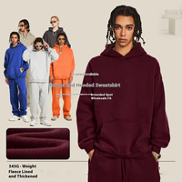 Sweat-shirt à capuche en velours épais 345G pour homme, couleur unie, décontracté, coupe ample, grande taille, idéal pour l'hiver – Nouvelle collection automne