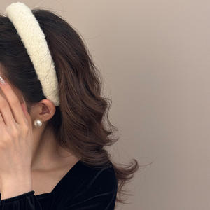 Bandeau en tissu rétro pour femme, couleur unie, style fête, pour usage quotidien et extérieur - Product Image 2