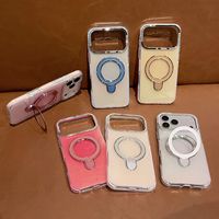 Étui de téléphone portable de luxe pour femmes en TPU électro-plaqué avec support magnétique antichoc pour 11/12/13/14/16/17 Pro Couleurs dégradées