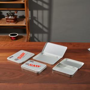 Personalizado impresso prova de resistência infantil dobradiça metal lata caixa pequena retangular hermético criança prova cigarro lata caso - Product Image 3