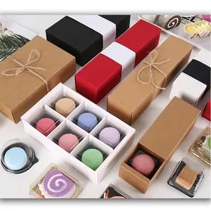 Hot Selling high quality boxes for gift pastry macaron bakery cookie packaging box Customizable Label Sticker
