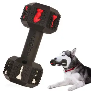 Natural Rubber Dumbbell Square Dumbbell Non Toxic Natural Rubber Dog Chew Toy