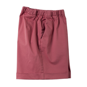 Pantalones cortos de sarga elástica para niños con cintura elástica y cordón ajustable – Dusty Rose - Product Image 2