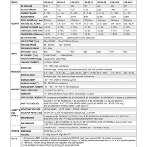 Meanwell LRS-50-3.3 Driver LED à tension constante AC/DC, protection contre les courts-circuits, les surcharges et les surtensions, 33W 3.3V, Cartu Sako Inverters Board - Product Image 4