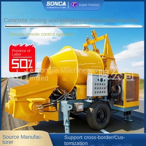 Pompe à béton compacte Songjia avec mélangeur intégré, convoyage, décharge hydraulique entièrement automatique, structure secondaire horizontale - Product Image 5