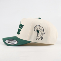 Casquette Snapback 5 Panneaux Bicolore Crème et Vert avec Logo Brodé 3D en Relief Personnalisé, Visière Courbée, Style Streetwear pour Hommes et Femmes, Gorras