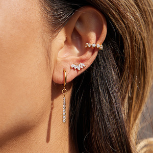 Collier pendentif tendance, plaqué <span class=keywords><strong>PVD</strong></span>, plaqué or 18 carats, collier empilable, charme barre en zircon, collier en acier inoxydable, ensemble de bijoux - Product Image 3