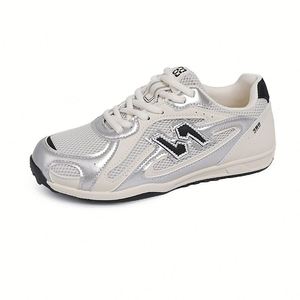 Chaussures décontractées personnalisables en cuir véritable, respirantes, légères, à enfiler, avec semelle épaisse en maille, tendance mode - Product Image 1