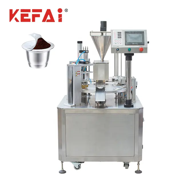 KEFAI Machine rotative automatique de remplissage de capsules de café Machine de remplissage et de scellage de capsules de café Nespresso pour tasses instantanées