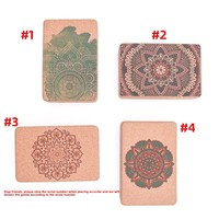 Bloque de Yoga de Corcho de Alta Densidad Premium - Antideslizante, Ecológico, con Patrón de Mandala, Soporte para Estudio de Yoga