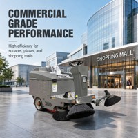 Balayeuse de sol commerciale KAVRED, équipement de nettoyage électrique autoporté pour parcs, centres commerciaux, places, usines, routes et entrepôts